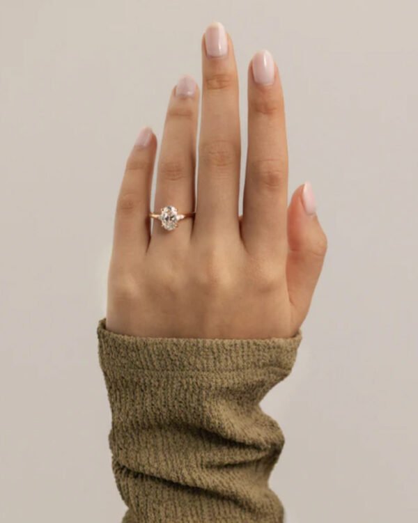 Odette - Round and Marquise Accent Stones Wedding Ring - Image 5