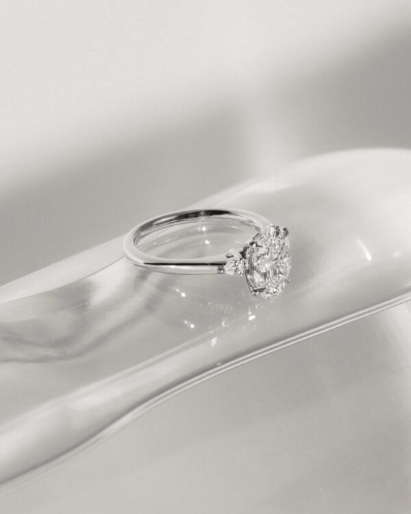 Odette - Round and Marquise Accent Stones Wedding Ring - Image 7
