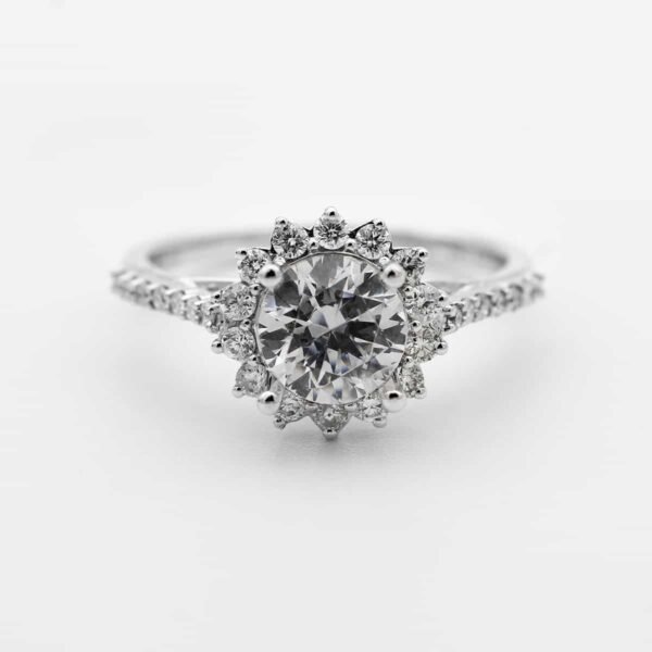 Odette - Round and Marquise Accent Stones Wedding Ring - Image 18
